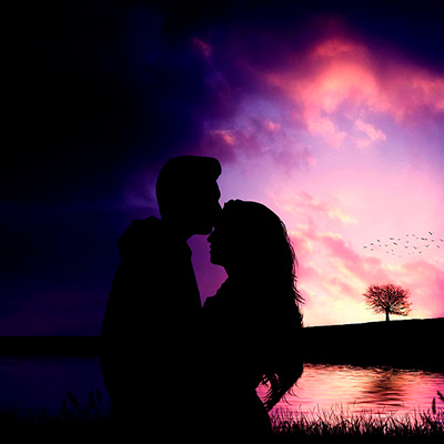 Paar im Sonnenuntergang